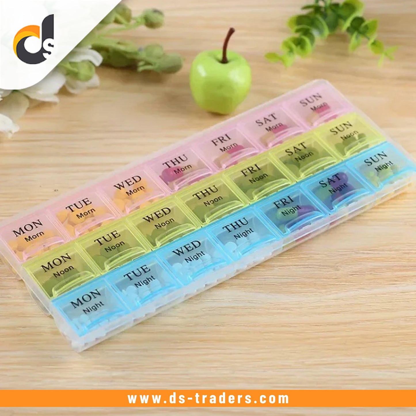 21 Grids 7 Days Portable Weekly Pill Case Medicine Storage Box