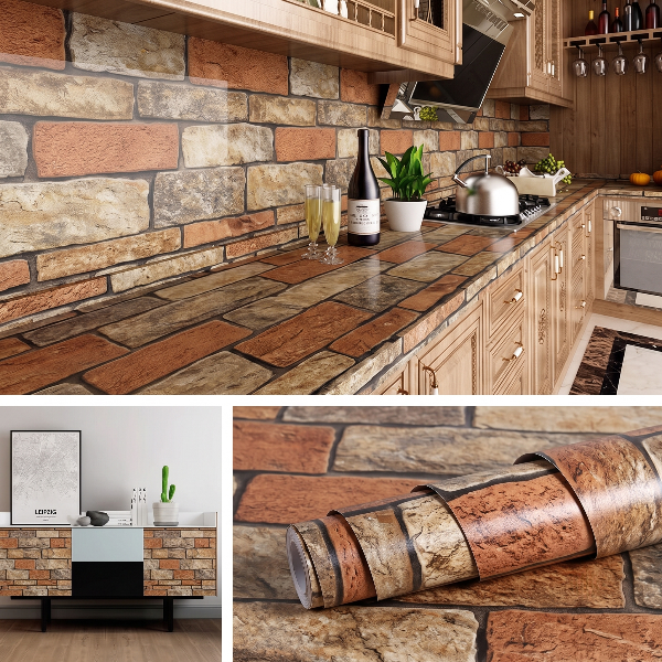 Self Adhesive Stone Brick Marble Sheet