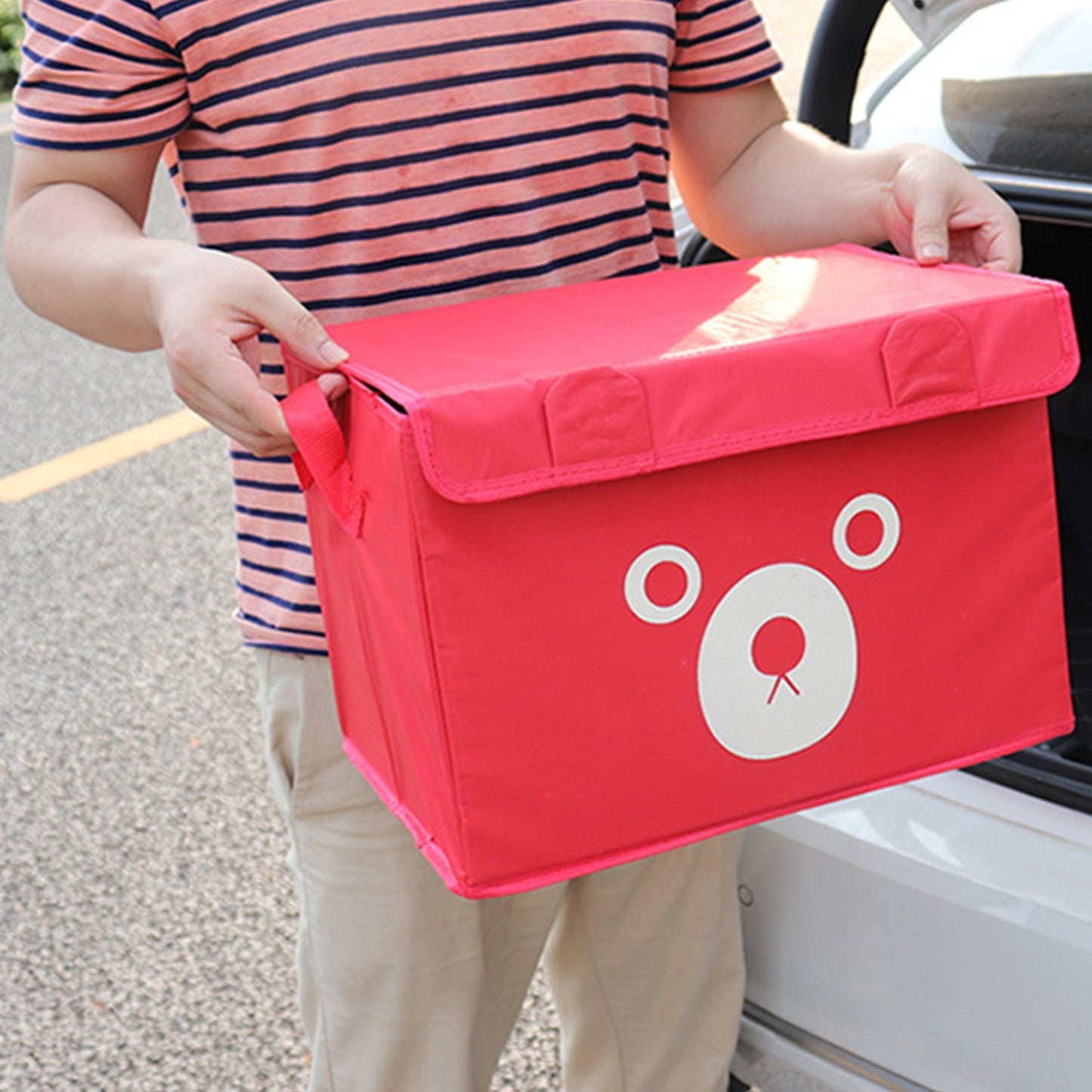 Cartoon Bear Foldable Storage Box For Multipurpose. - Easy Wholesale