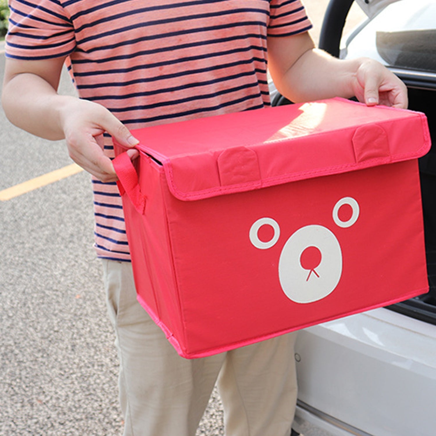 Cartoon Bear Foldable Storage Box For Multipurpose. - Easy Wholesale