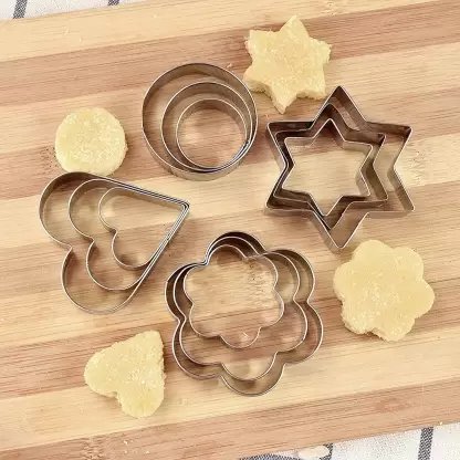 Cookie Cutters Shapes Baking Set12PCS Flower, Round, Heart, Star Shape. - Easy Wholesale