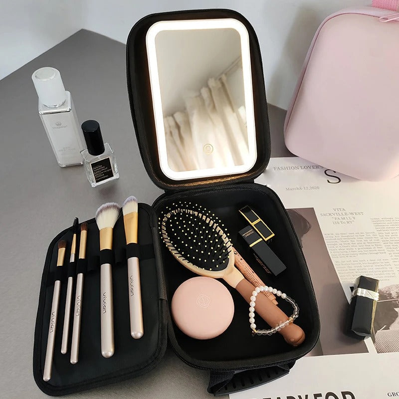 Waterproof Makeup Storage Bag with Detachable LED