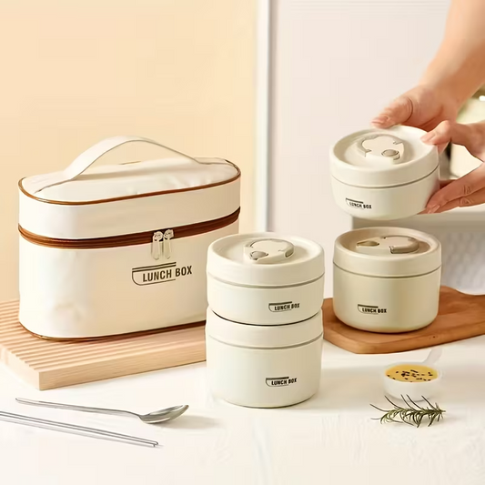 4PCs Stainless Steel Heat Insulated Boxes
