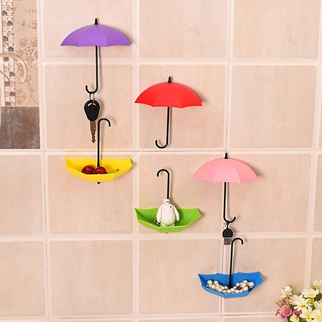 Pack Of 3 Self Stick Umbrella Design Hooks