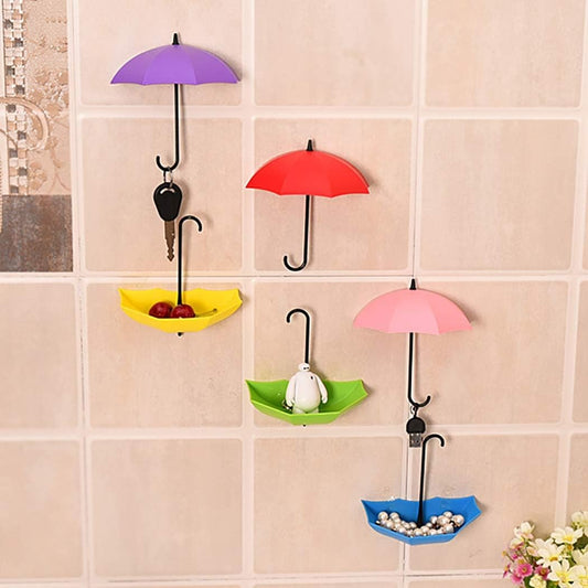 Pack Of 3 Self Stick Umbrella Design Hooks