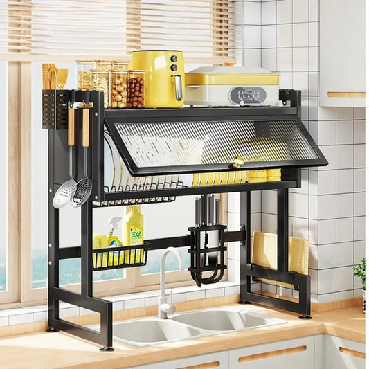 Metal Sink Dish Drying Cabinet Rack