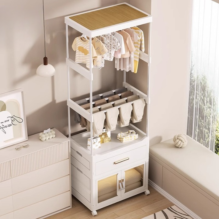Foldable Storage Organizer With Racks And Hanging