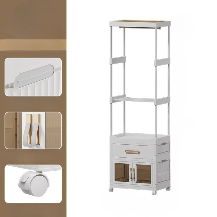 Foldable Storage Organizer With Racks And Hanging