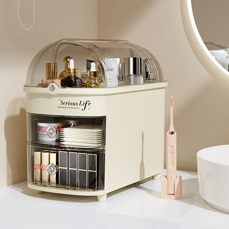 Elegant Makeup Organizer with Transparent Cover