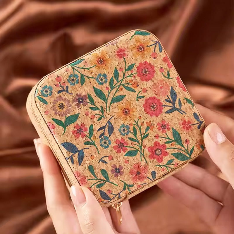 Premium Mini Jewelry Organizer Box Vintage Floral Design