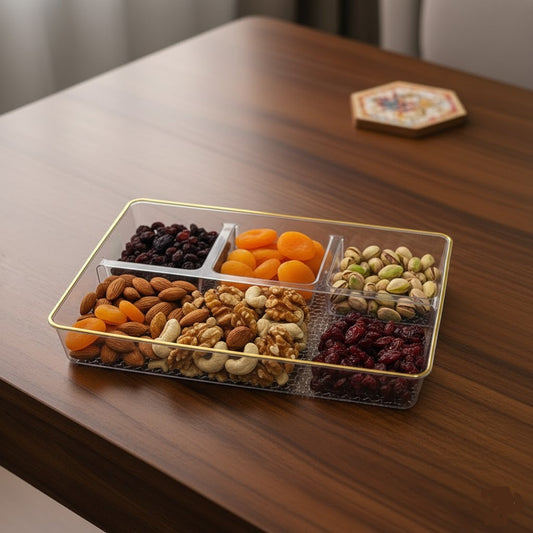 Frosted Acrylic 4 Protion Tray