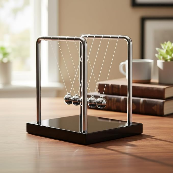 5-Ball Newton Cradle Physics Desk Toy