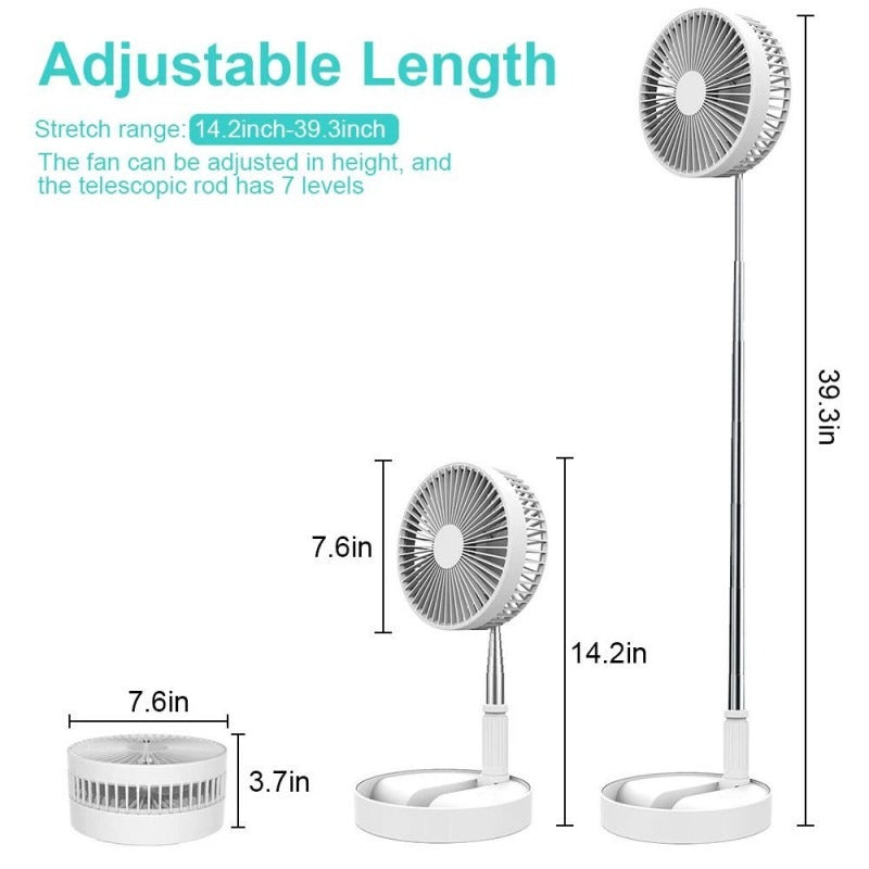 Rechargeable Expendable Pedestal Stand Fan