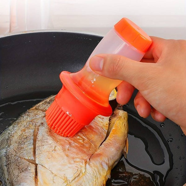 Portable Silicone BBQ Grill Oil Bottle Brush