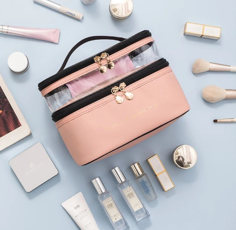 Dual-Zip Travel Cosmetic Organizer