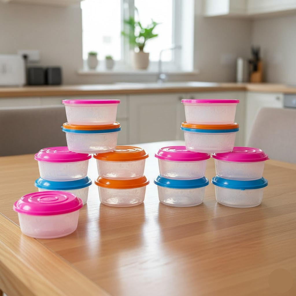 Pack Of 12 - Plastic Round Food Container