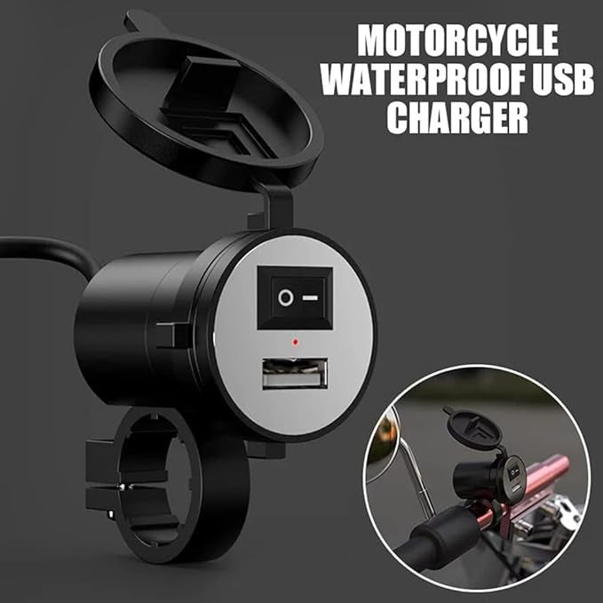 Motorcycle Handlebar USB Socket Charger