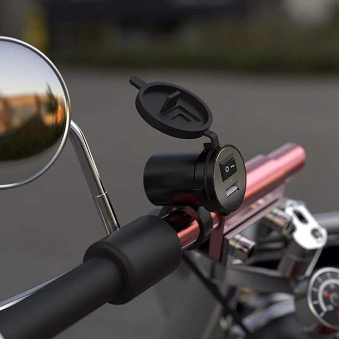 Motorcycle Handlebar USB Socket Charger