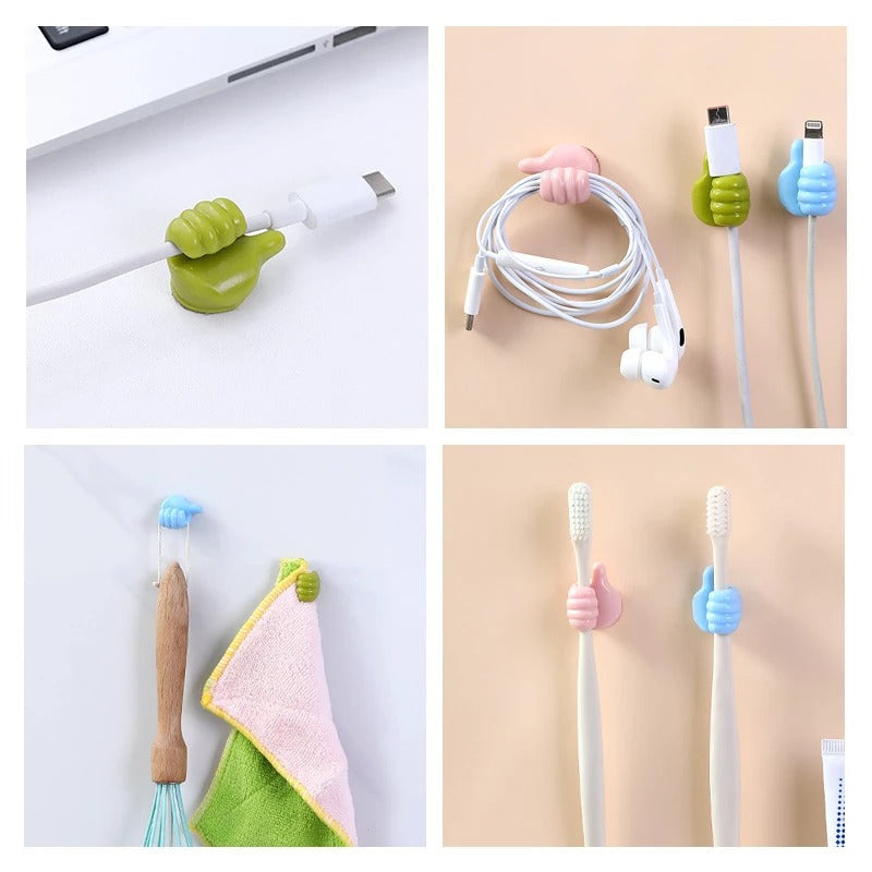 10Pcs Cute Thumbs Wire Clips Cable Holder