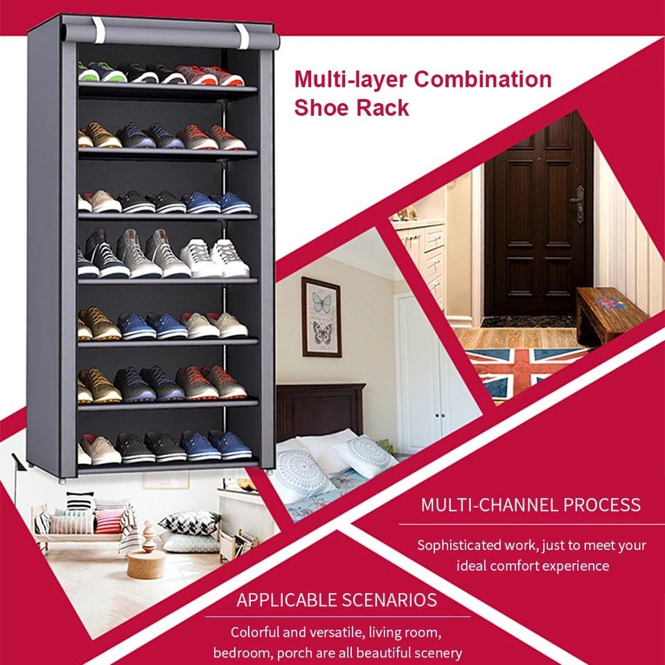 5-layer Cabinet Shoes Organizer With Dust Proof Cover