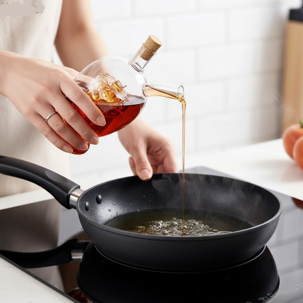 2-in-1 Double Layer Glass Oil Bottle