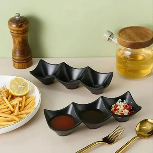3 Section Multi-Purpose Sauce Dipping Dish