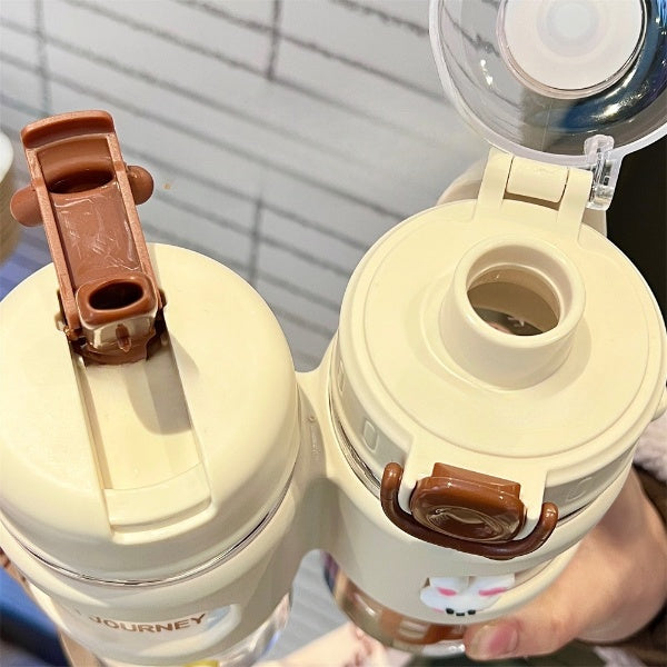 Portable 2 Compartment Water Bottle