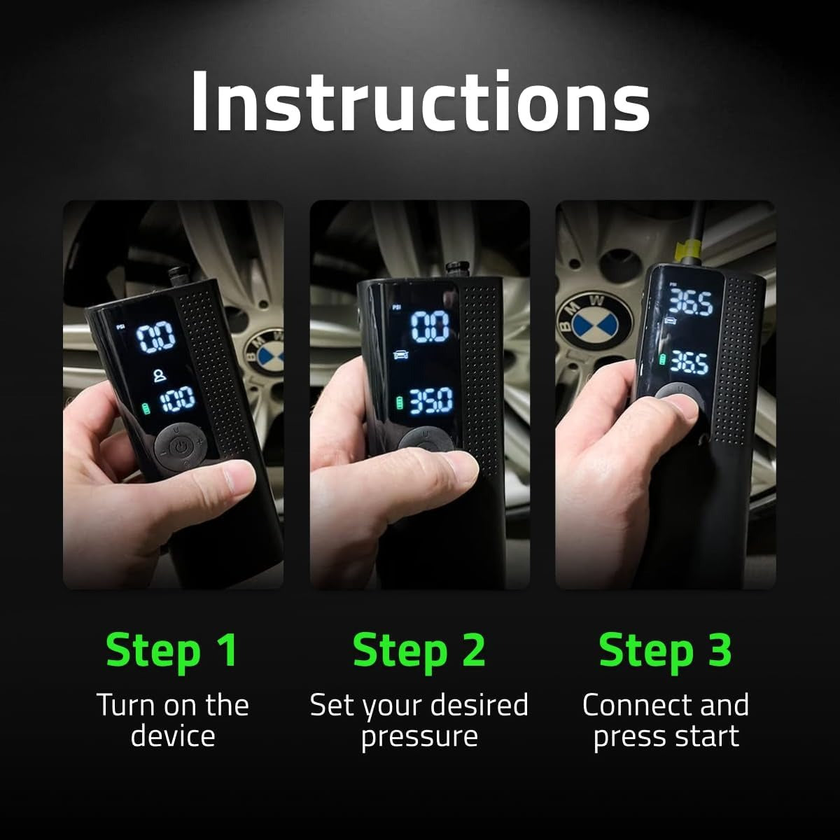 Rechargeable Portable Air Pump Tire Inflator