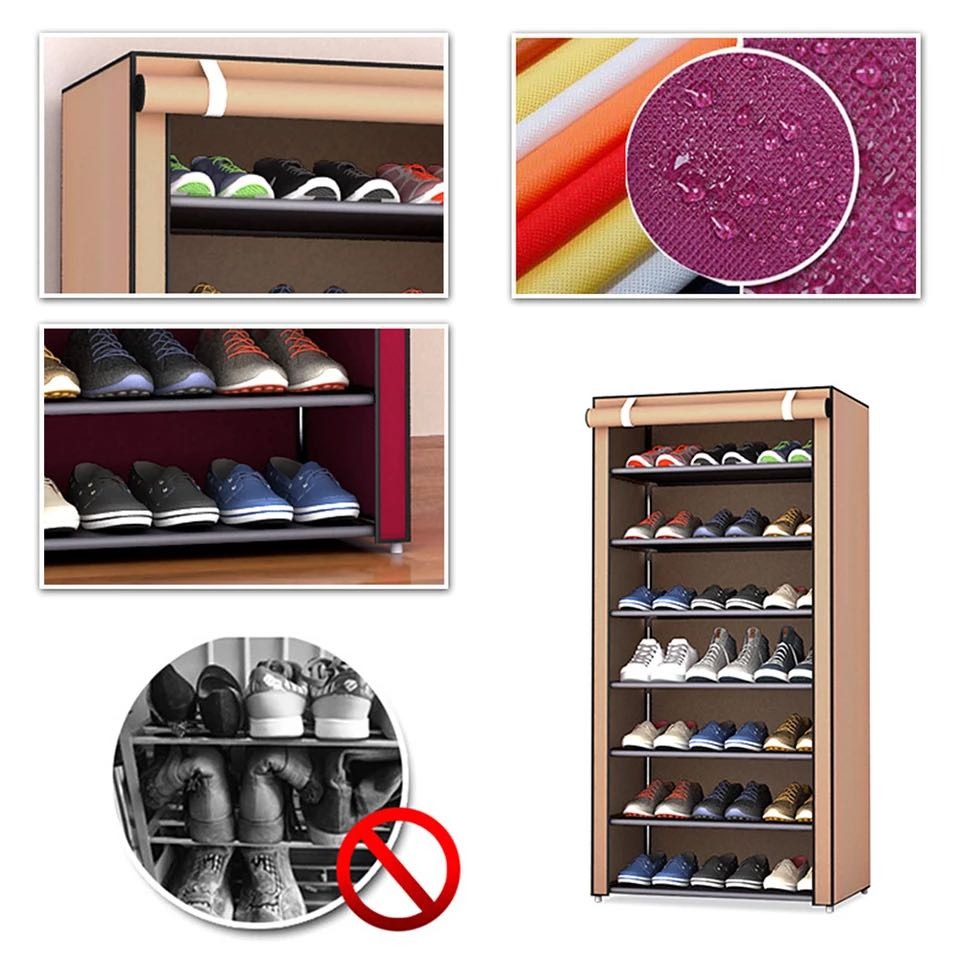 5-layer Cabinet Shoes Organizer With Dust Proof Cover