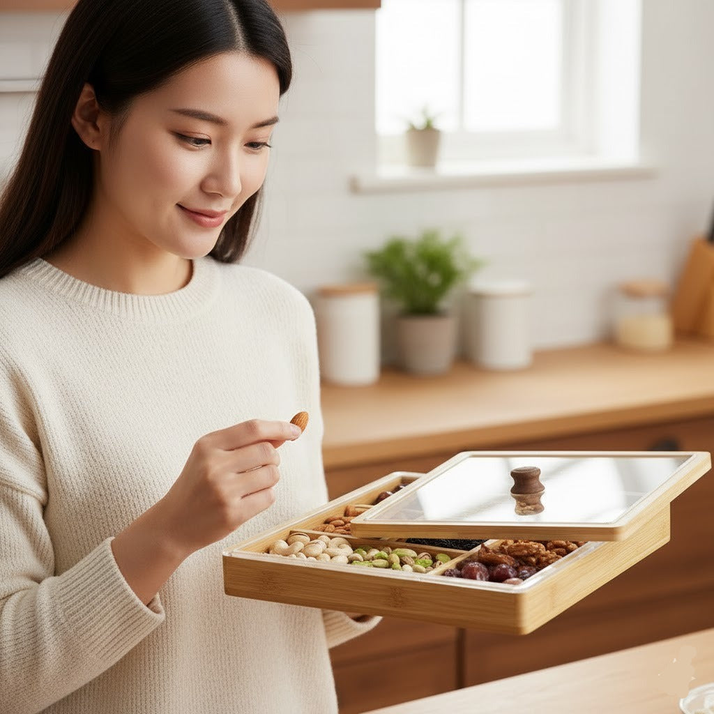 Wooden Square Serving Dry Fruits Tray