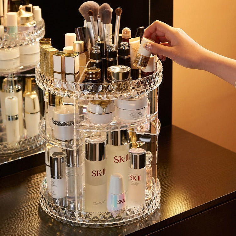 360 Rotating Diamond Makeup Cosmetic Organizer