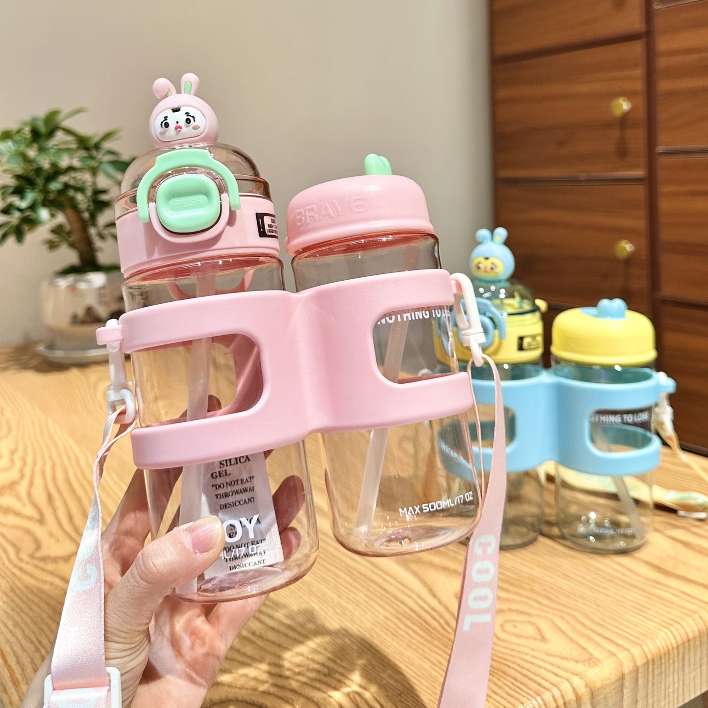 Portable 2 Compartment Water Bottle