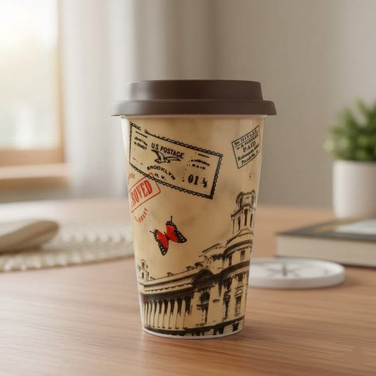 Printed Coffee Mug with Silicon Lid