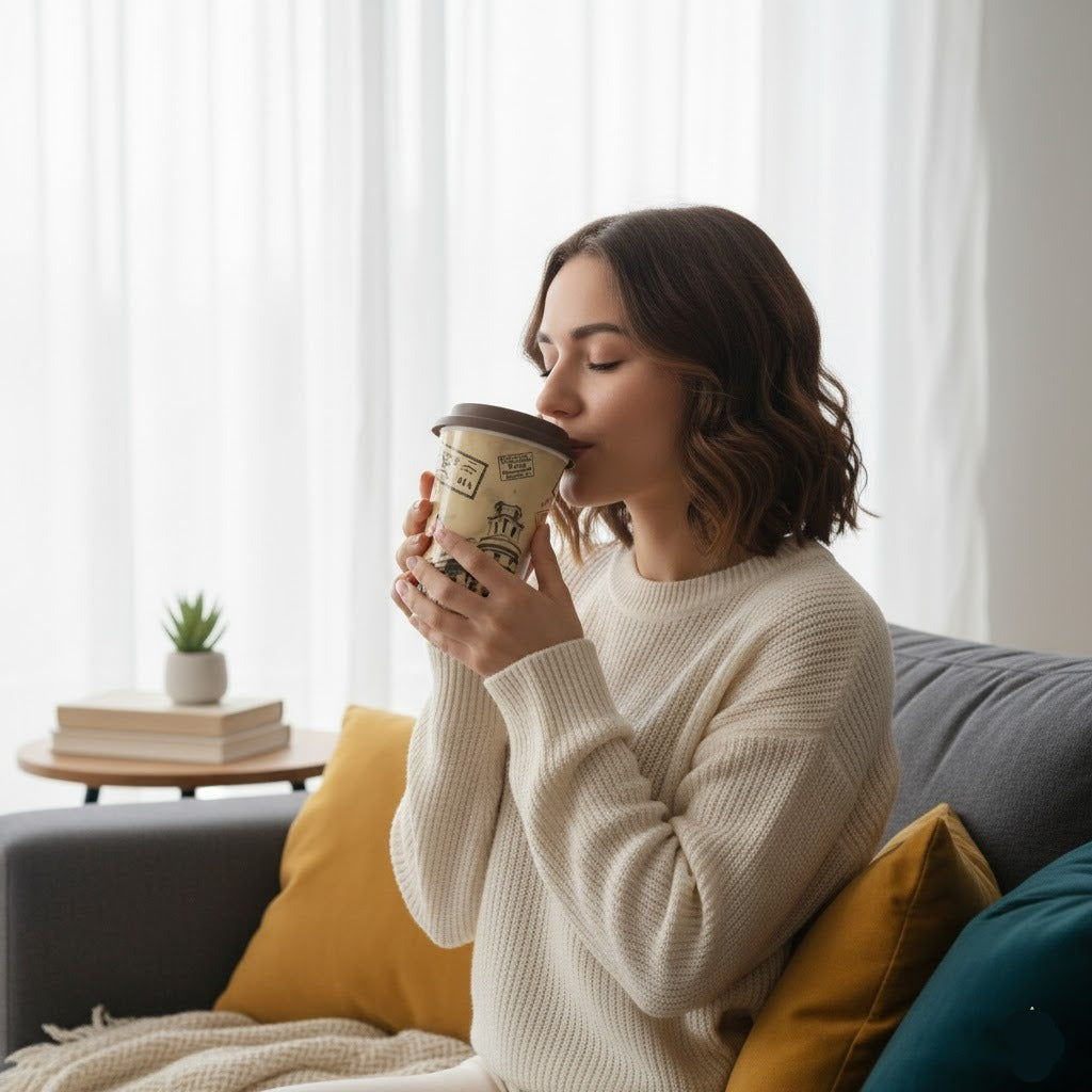 Printed Coffee Mug with Silicon Lid
