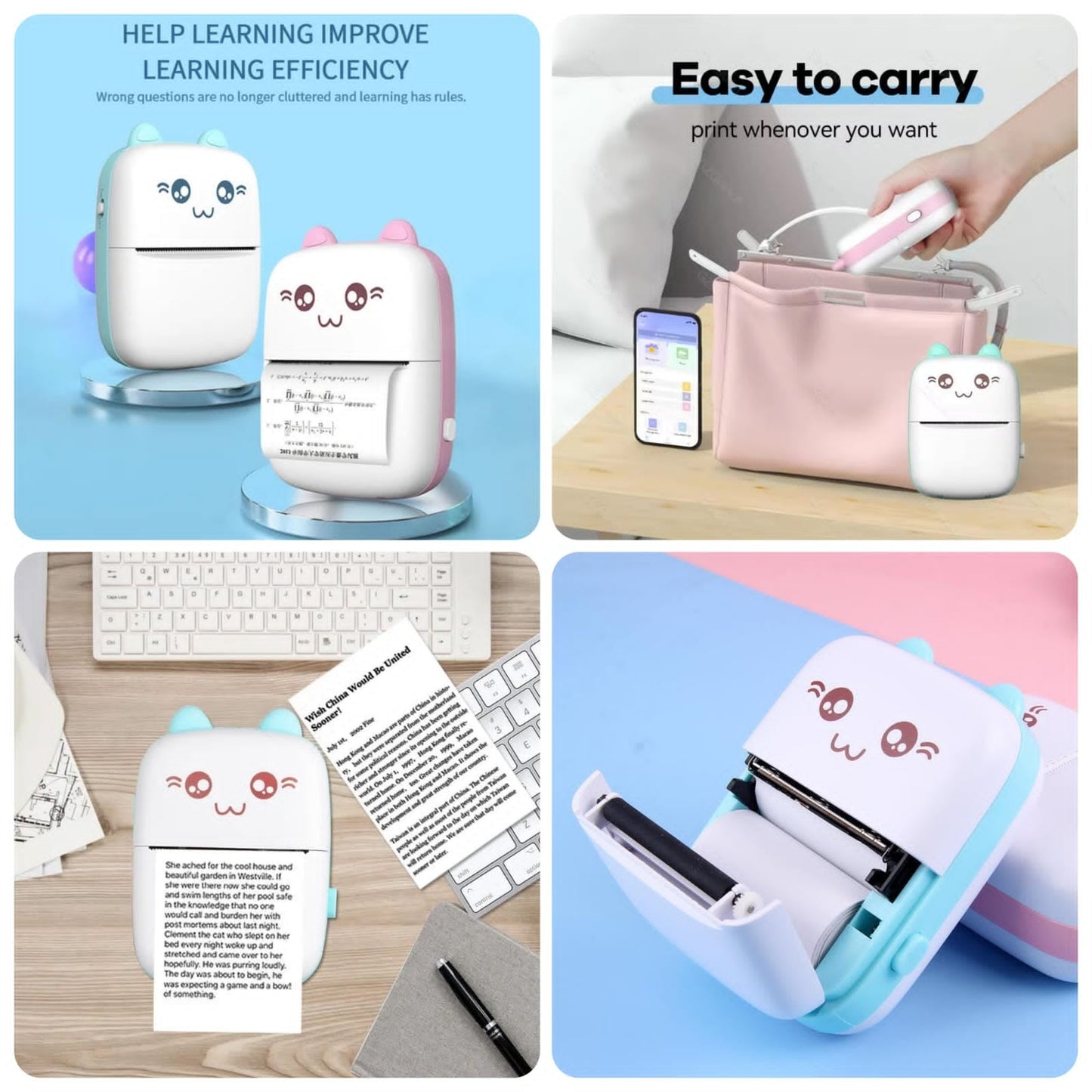 Rechargeable Mini Wireless Thermal Printer