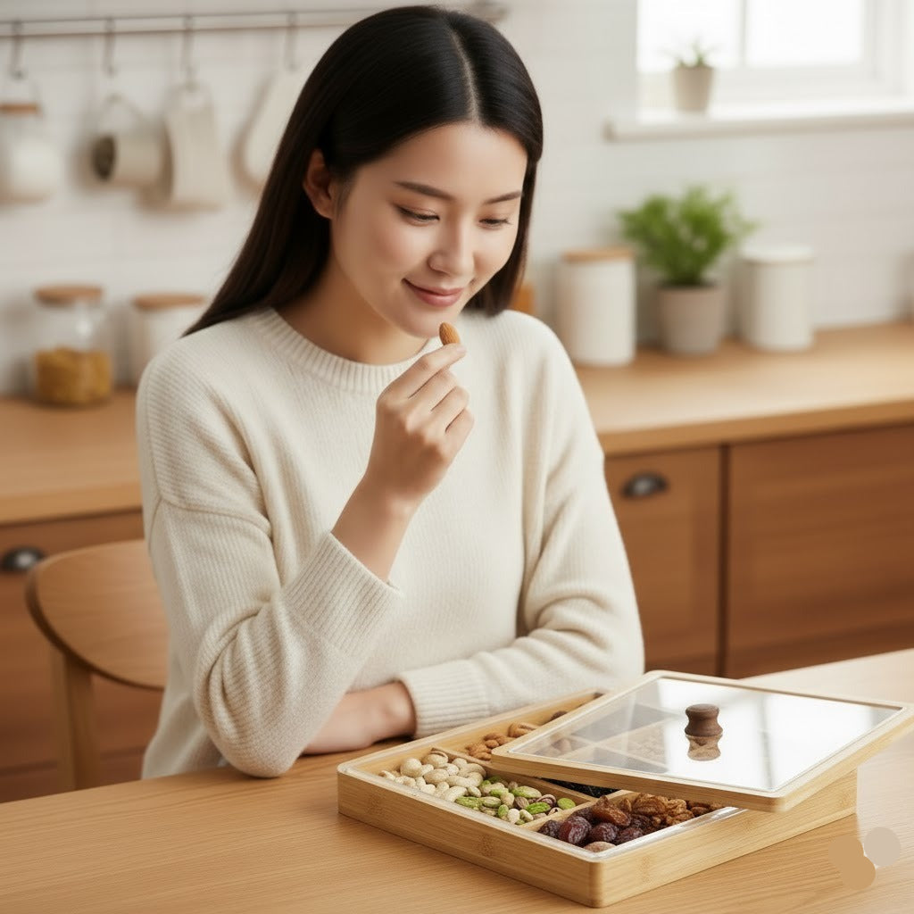 Wooden Square Serving Dry Fruits Tray
