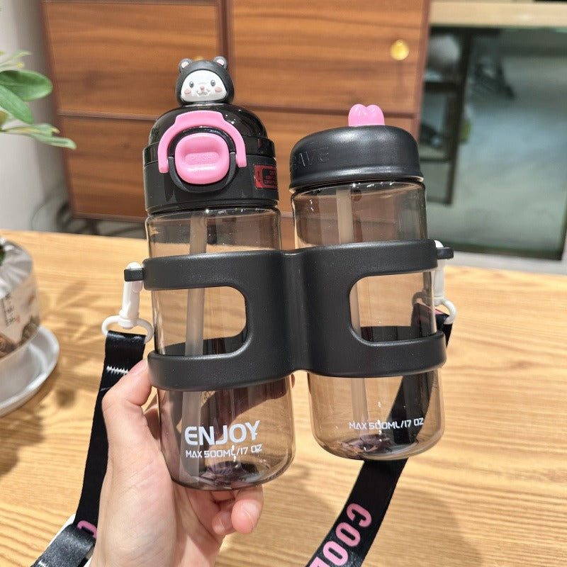 Portable 2 Compartment Water Bottle
