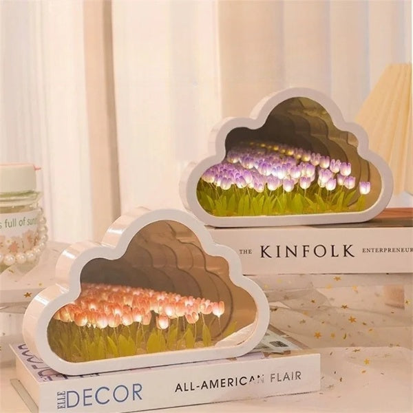 DIY Cloud Mirror Tulip Night Lamp
