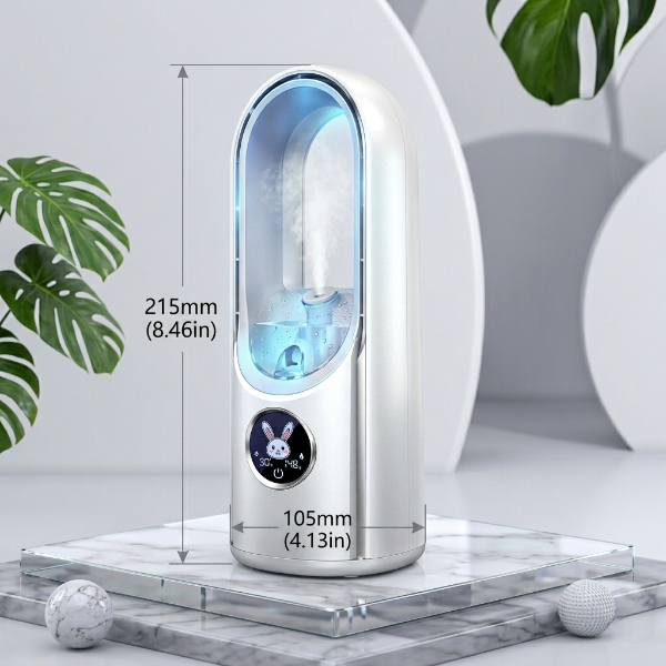 Desktop Bladeless Mist Fan with Digital Display