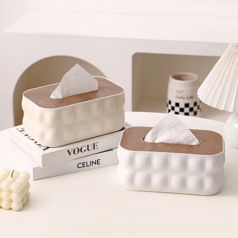 Creative Nordic Tissue Box with Wooden Lid