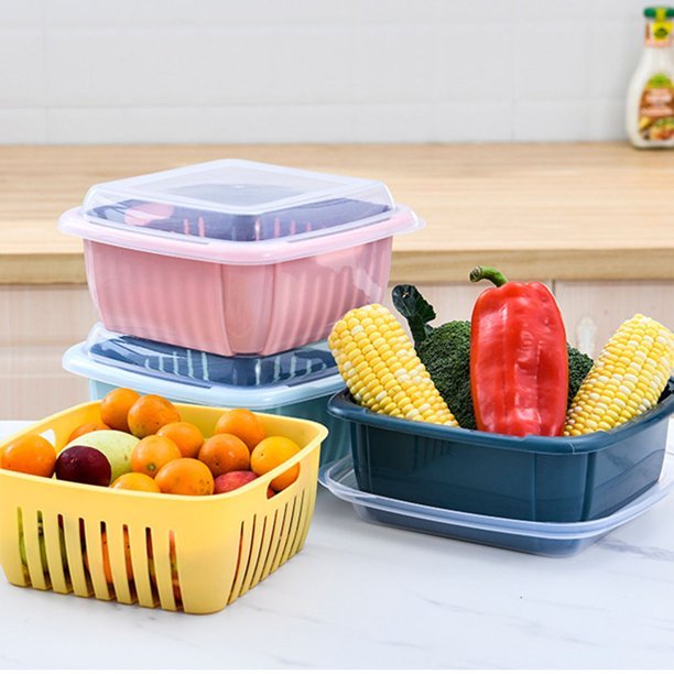 Fruit Vegetable Washing Drain Basket - Square Basket Strainer With Lid - Easy Wholesale