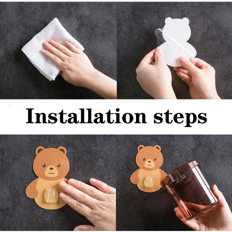 Home Bathroom Accessories Set Toothbrush Holder Toothpaste Storage Rack Wall Mount - Easy Wholesale