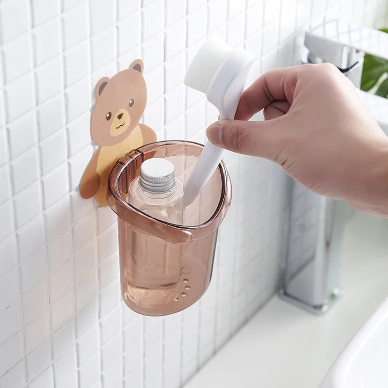 Home Bathroom Accessories Set Toothbrush Holder Toothpaste Storage Rack Wall Mount - Easy Wholesale