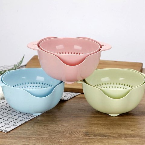 Household Double-layer Kitchen Vegetable Washing Fruit Basket. - Easy Wholesale