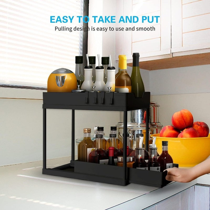 Double-Layer Multi function Sliding Storage Rack
