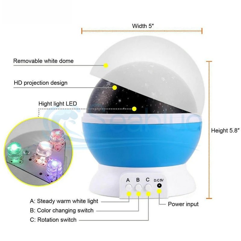LED Rotating Starry Sky Star Master USB Projector Lamp. - Easy Wholesale