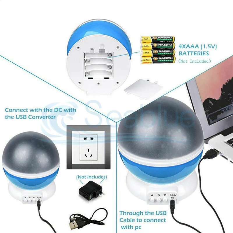 LED Rotating Starry Sky Star Master USB Projector Lamp. - Easy Wholesale