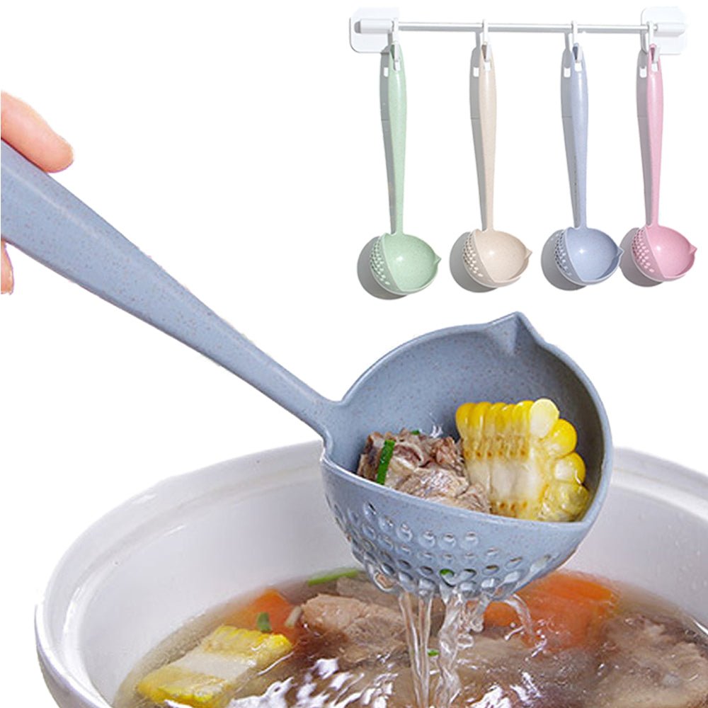 Long Handle 2 In 1 Cooking Colander Slotted Spoon. - Easy Wholesale