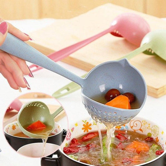 Long Handle 2 In 1 Cooking Colander Slotted Spoon. - Easy Wholesale
