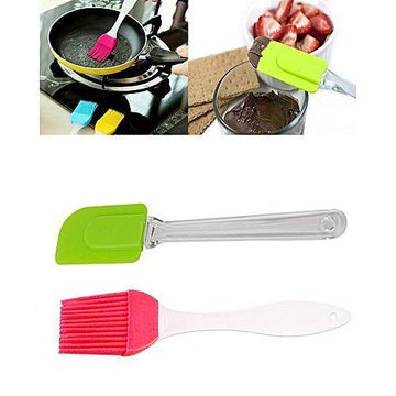 Silicone Spatula And Pastry Brush Set Large (Multicolour)